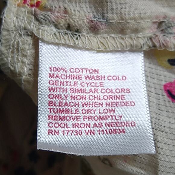 Mossimo Floral Semi-Sheer Ruffled Racerback Tank S - Picture 8 of 8